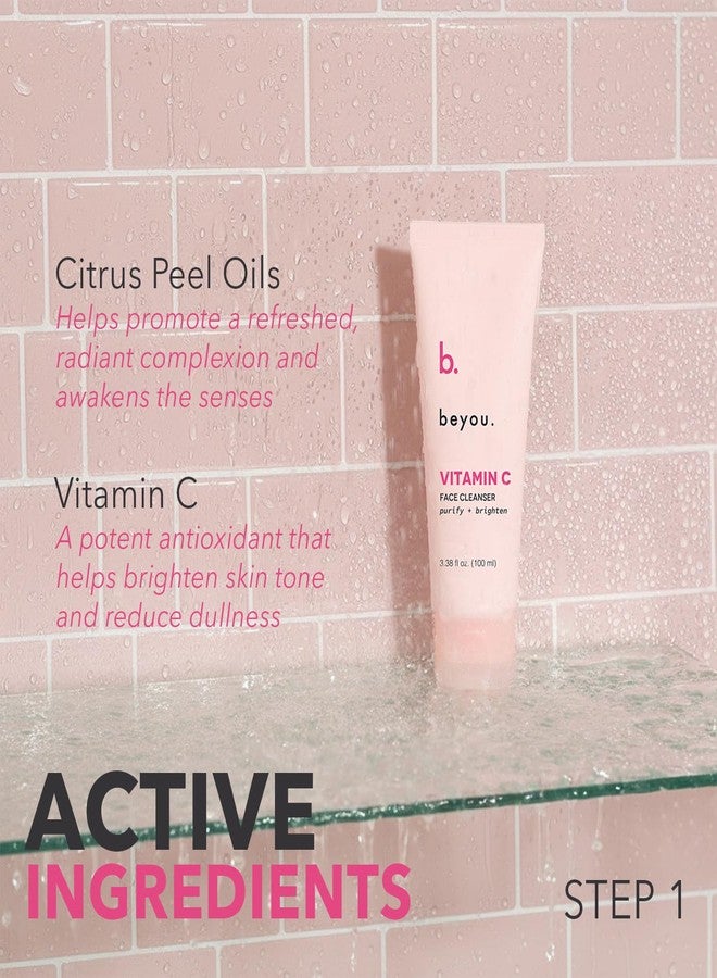 بي يو مجموعة بيو للعناية بالبشرة الكورية "إشراقة طوال اليوم" - غسول وجه بفيتامين سي + كريم للعين بالكافيين + مرطب جل خالٍ من الزيوت بحمض الهيالورونيك لتعزيز البشرة - مجموعة هدايا للعطلات للعناية بالبشرة من 3 خطوات - Image 4